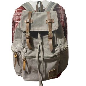 Vintage Travel Canvas Leather Backpack